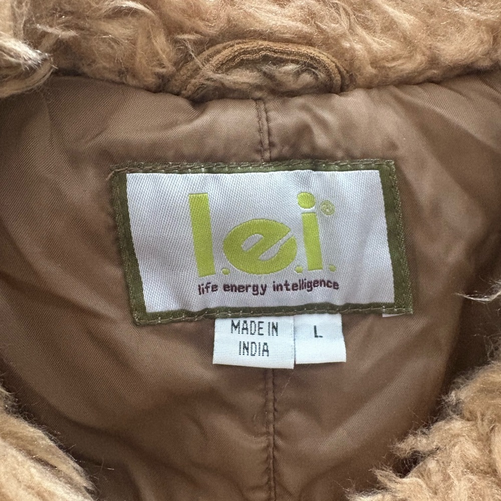 Y2K Lei Brown Corduroy Jacket with Faux Fur Lining - Picture 2 of 8